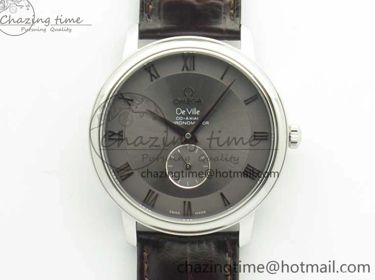 0329 Original De Ville Prestige Small Second TWF 1:1 Best Edition Gray Dial on Black Leather Strap MIYOTA 8036